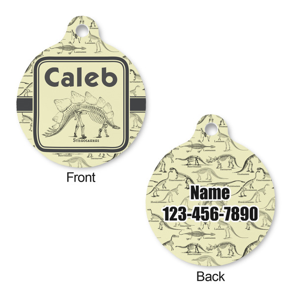 Dinosaur Skeletons Round Pet ID Tag - Large - Approval