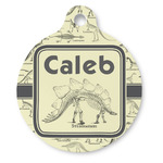 Dinosaur Skeletons Round Pet ID Tag (Personalized)