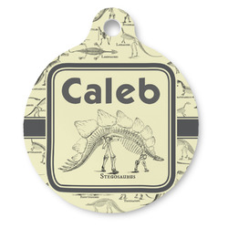 Dinosaur Skeletons Round Pet ID Tag - Large (Personalized)