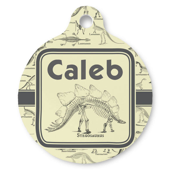 Custom Dinosaur Skeletons Round Pet ID Tag (Personalized)