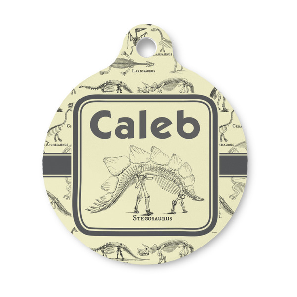 Custom Dinosaur Skeletons Round Pet ID Tag - Small (Personalized)
