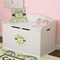 Dinosaur Skeletons Round Wall Decal on Toy Chest