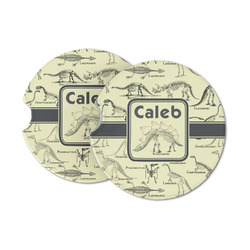 Dinosaur Skeletons Sandstone Car Coasters (Personalized)