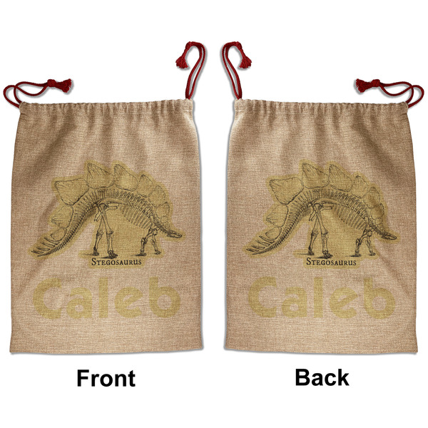 Custom Dinosaur Skeletons Santa Sack - Front & Back (Personalized)