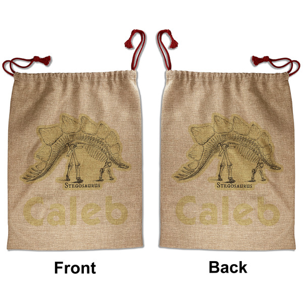 Dinosaur Skeletons Santa Bag - Front and Back