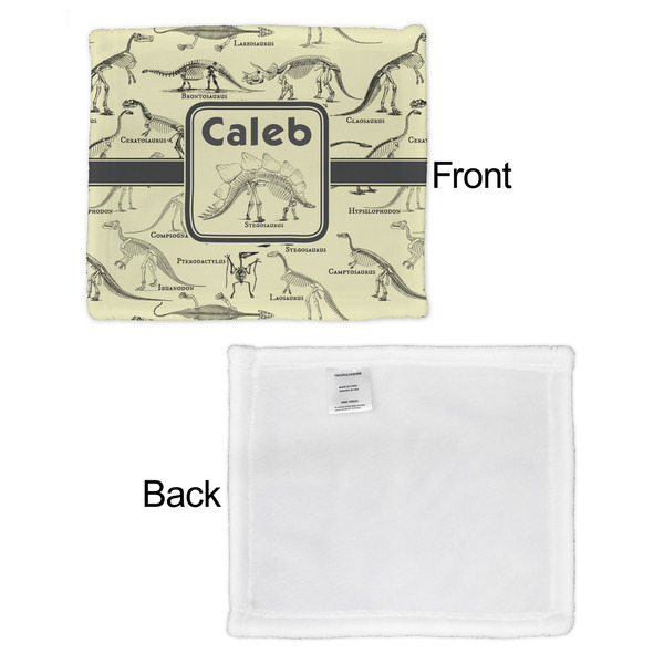 Dinosaur Skeletons Security Blanket - Front & White Back View