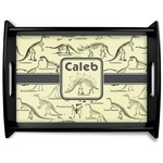 Dinosaur Skeletons Black Wooden Tray - Large (Personalized)