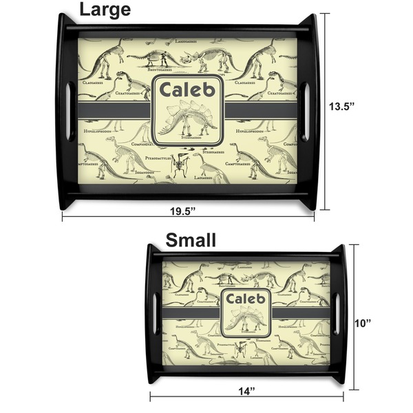 Dinosaur Skeletons Serving Tray Black Sizes