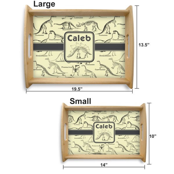 Dinosaur Skeletons Serving Tray Wood Sizes