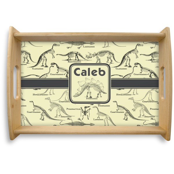 Custom Dinosaur Skeletons Natural Wooden Tray - Small (Personalized)
