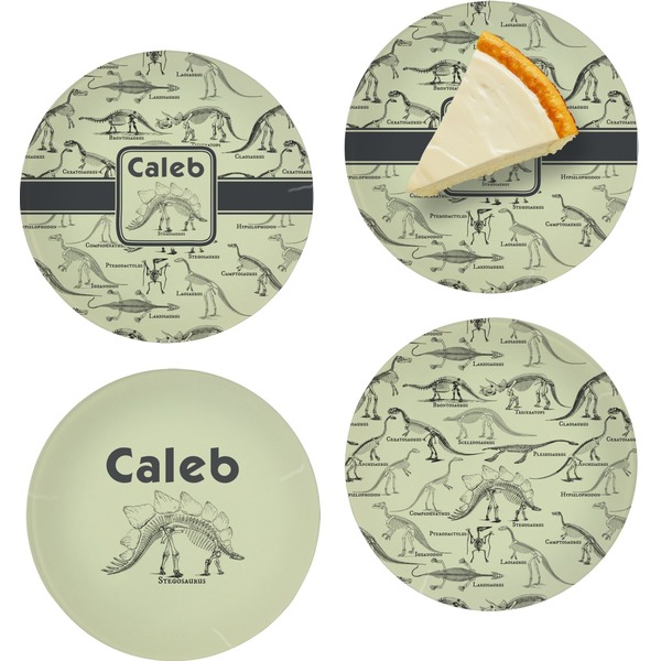 Dinosaur Skeletons Set of Appetizer / Dessert Plates