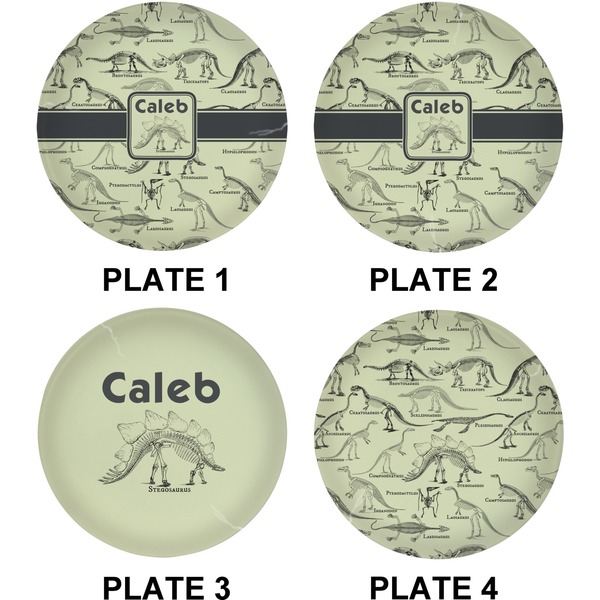 Dinosaur Skeletons Set of Lunch / Dinner Plates (Approval)