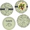 Dinosaur Skeletons Set of 4 Glass Lunch / Dinner Plate 10" (Personalized)
