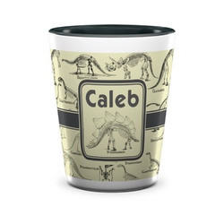 Dinosaur Skeletons Ceramic Shot Glass - 1.5 oz - Two Tone - Set of 4 (Personalized)