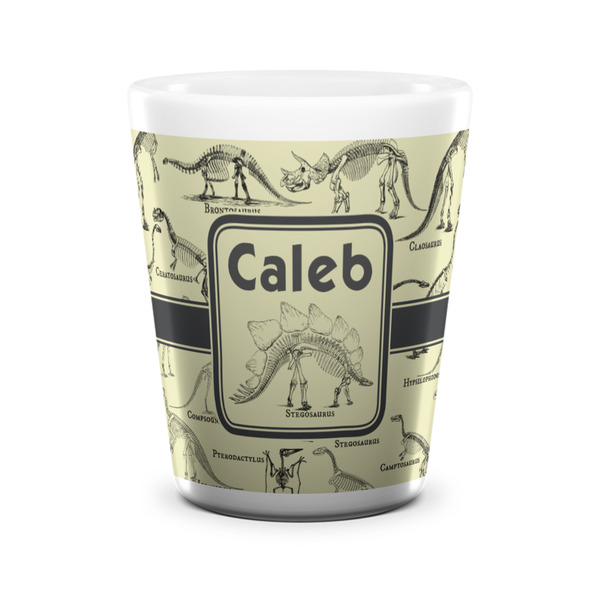 Dinosaur Skeletons Shot Glass - White - FRONT