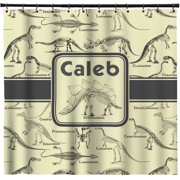 Custom Dinosaur Skeletons Shower Curtain (Personalized)