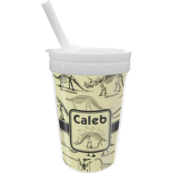 Custom Dinosaur Skeletons Sippy Cup with Straw (Personalized)