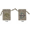 Dinosaur Skeletons Small Burlap Gift Bag - Front and Back