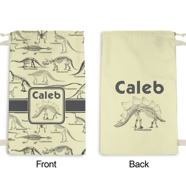 Dinosaur Skeletons Small Laundry Bag - Front & Back View