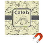 Dinosaur Skeletons Square Car Magnet - 10" (Personalized)