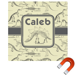 Dinosaur Skeletons Square Car Magnet - 10" (Personalized)