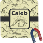Dinosaur Skeletons Square Fridge Magnet (Personalized)