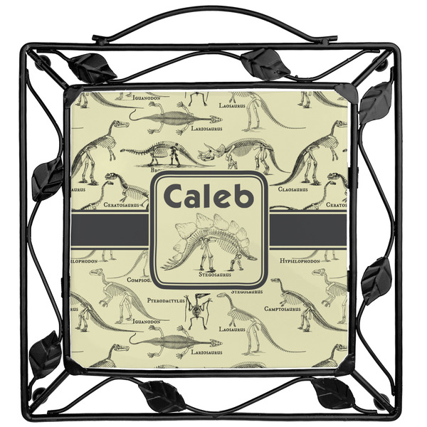Custom Dinosaur Skeletons Square Trivet (Personalized)