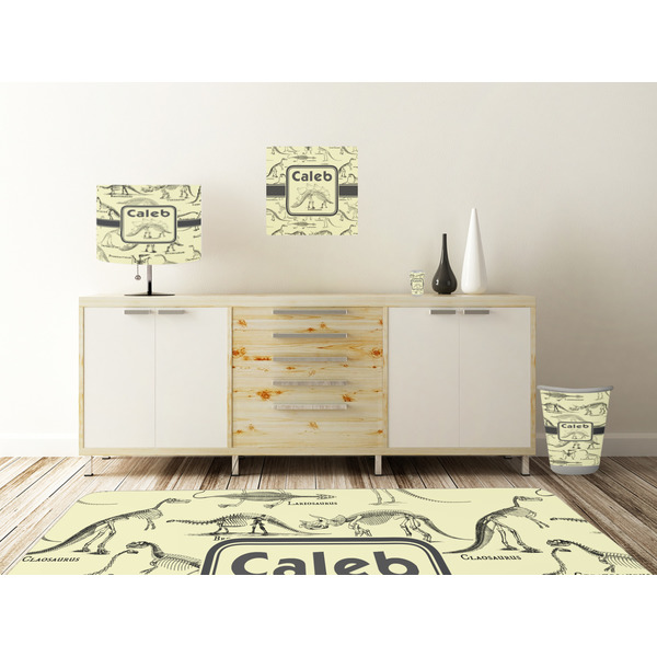 Dinosaur Skeletons Square Wall Decal Wooden Desk