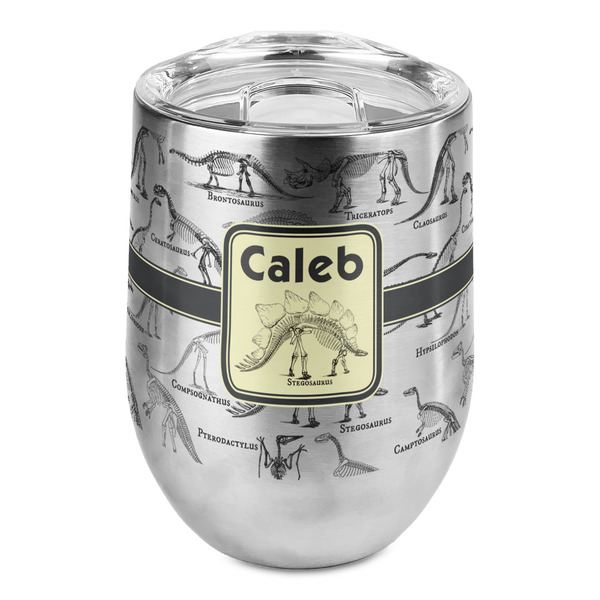 Custom Dinosaur Skeletons Stemless Wine Tumbler - Full Print (Personalized)