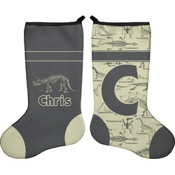 Dinosaur Skeletons Holiday Stocking - Double-Sided - Neoprene (Personalized)