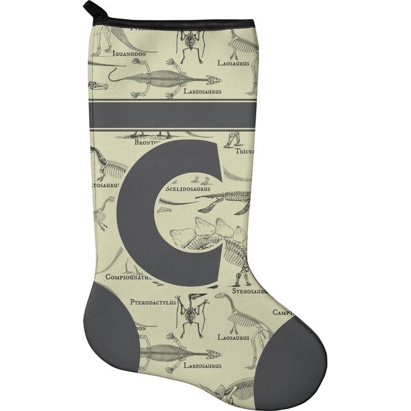 Custom Dinosaur Skeletons Holiday Stocking - Single-Sided - Neoprene (Personalized)