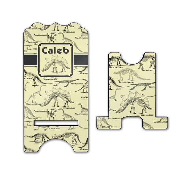 Dinosaur Skeletons Stylized Phone Stand - Front & Back - Large