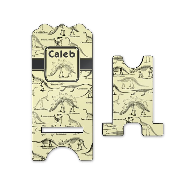 Dinosaur Skeletons Stylized Phone Stand - Front & Back - Small