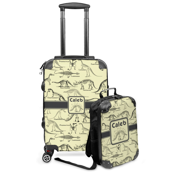 Custom Dinosaur Skeletons Kids 2-Piece Luggage Set - Suitcase & Backpack (Personalized)