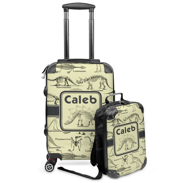 Custom Dinosaur Skeletons Kids 2-Piece Luggage Set - Suitcase & Backpack (Personalized)