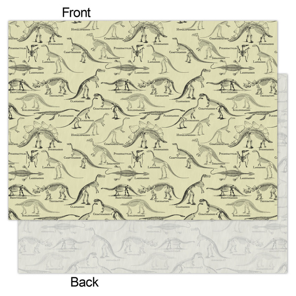 Dinosaur Skeletons Tissue Paper - Lightweight - Large - Front & Back