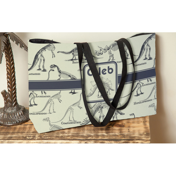 Dinosaur Skeletons Tote w/Black Handles - Lifestyle View