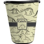 Dinosaur Skeletons Waste Basket - Single Sided (Black) (Personalized)