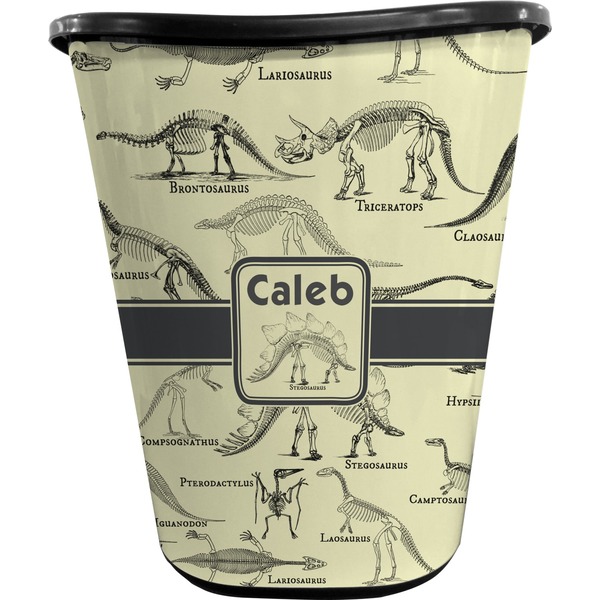 Dinosaur Skeletons Trash Can Black