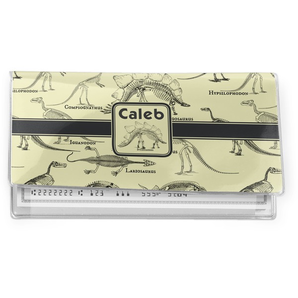 Custom Dinosaur Skeletons Vinyl Checkbook Cover (Personalized)