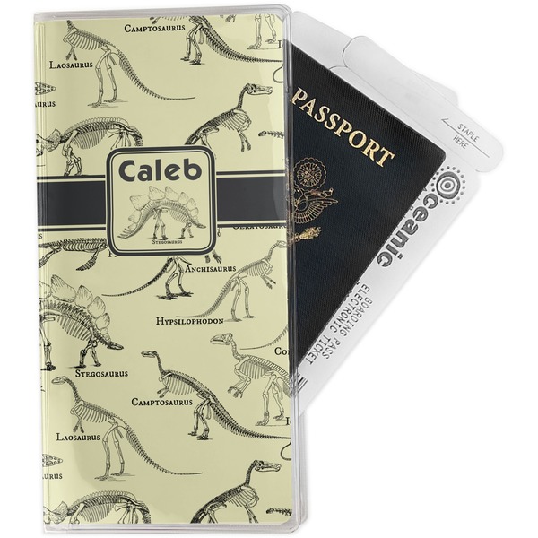 Custom Dinosaur Skeletons Travel Document Holder