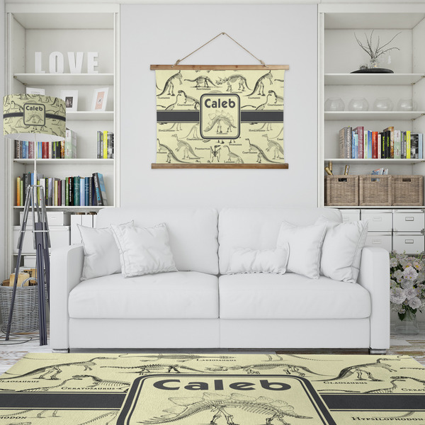 Dinosaur Skeletons Wall Hanging Tapestry - IN CONTEXT