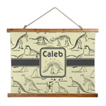 Dinosaur Skeletons Wall Hanging Tapestry - Wide (Personalized)