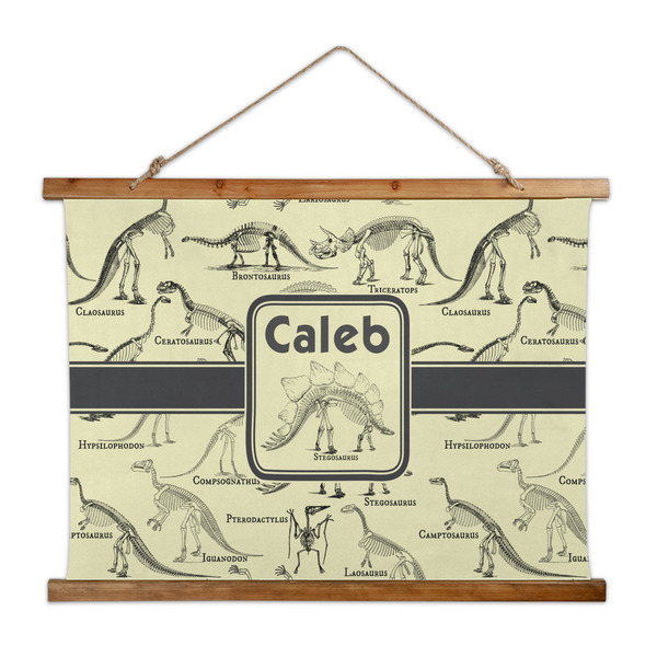 Custom Dinosaur Skeletons Wall Hanging Tapestry - Wide (Personalized)