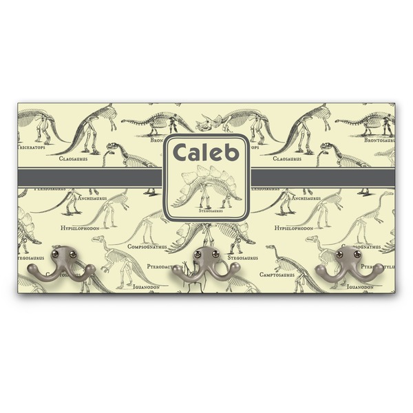 Custom Dinosaur Skeletons Wall Mounted Coat Rack (Personalized)