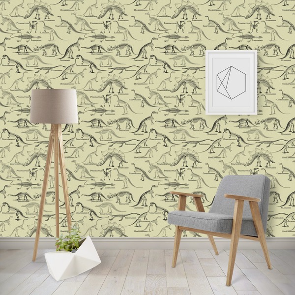 Custom Dinosaur Skeletons Wallpaper & Surface Covering (Water Activated - Removable)