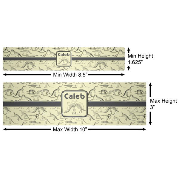 Dinosaur Skeletons Water Bottle Labels w/ Dimensions