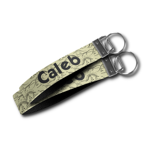 Dinosaur Skeletons Webbing Keychain FOBs - Size Comparison
