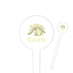 Dinosaur Skeletons 4" Round Plastic Food Picks - White - Double Sided (Personalized)