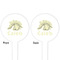 Dinosaur Skeletons White Plastic 4" Food Pick - Round - Double Sided - Front & Back